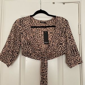 Tie and Spot Me Animal Cover-Up Top.